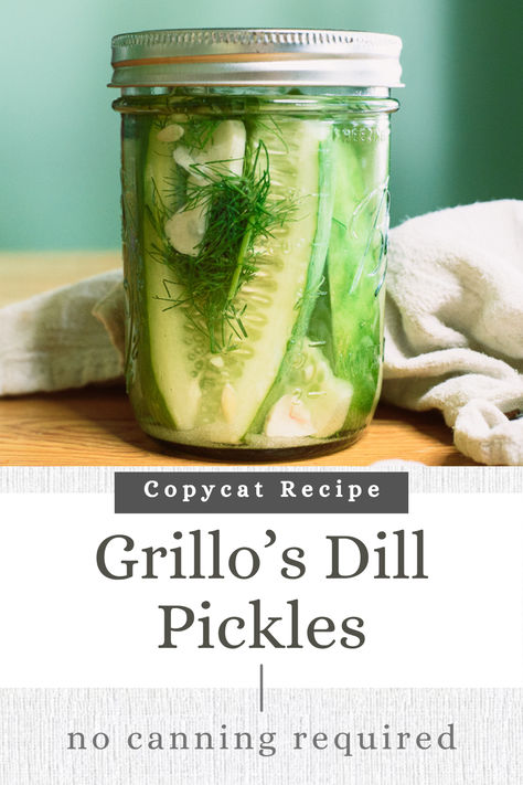 Make this simple recipe for fresh, healthy, delicious refrigerator dill pickles, very similar to Grillo’s dill pickles. This recipe is perfect for garden and farmers’ market season when cucumbers are abundant. Garden Cucumbers Recipes, Grillo Pickle Recipe, Dill Pickle Recipe Refrigerator, Grillos Pickles Recipe Copycat, Best Dill Pickle Recipe, Pickles Refrigerator, Pickled Veggies Recipe, Pickle Cucumbers, Freezing Recipes