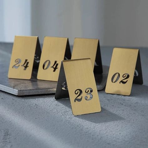 5PCS Stainless Steel Hollow Double Sides Standing Table Number Customized Desk Sign Plate Restaurant Cafe Bar Reserved Seat Card - AliExpress Restaurant Table Numbers, Diy Table Numbers, Wooden Table Numbers, Cafe Posters, Coffee Latte Art, Rustic Wooden Table, Industrial Dining Table, Standing Table, Patio Bar Table