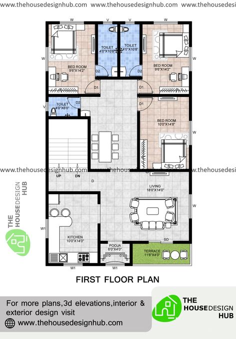 3bhk duplex plan with attached pooja room and internal staircase. And ground floor parking 2 Bhk House Plan With Pooja Room, 3bhk House Plan With Pooja Room, 2bhk House Plan With Pooja Room, 3bhk Apartment Floor Plans, Ground Floor Plan House, 3 Bhk House Plan, 3bhk House Plan, Pelan Rumah Kecil, Pelan Lantai Rumah