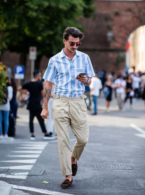 Mens Italian Street Style, Mens Italian Fashion, Italian Men Style, Best Dressed Men, Best Dressed Man, Shirt Tucked In, Men Summer, Men Fashion Casual Outfits, Summer Outfits Men