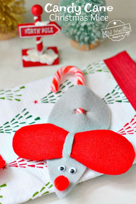 The Candy Cany Christmas Mice is a timeless craft that is sure to delight any kid. Bring back the easy homemade ornaments for the holiday season. This is a great preschool, kindergarten or big kid craft. www.kidfriendlythingstodo.com #craft #candy #Christmas #easy #fun Easy Homemade Ornaments, Christmas Party Treats, Christmas Mice, Christmas Easy, Christmas Games For Kids, Mouse Crafts, Candy Treats, Christmas Traditions Family, Homemade Ornaments