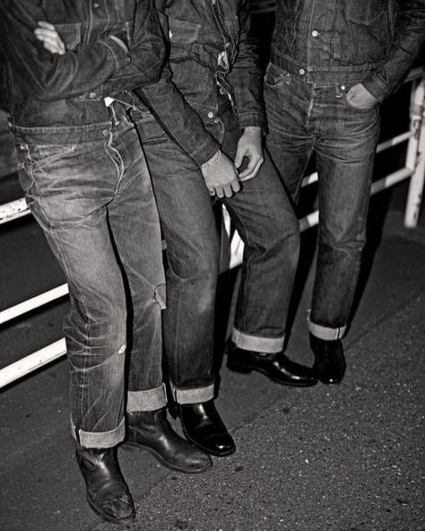 Rockabilly Men, 1950s Mens, Denim Inspiration, Evolution Of Fashion, Double Denim, Rockabilly Fashion, Raw Denim, Cat Clothes, Denim Jackets