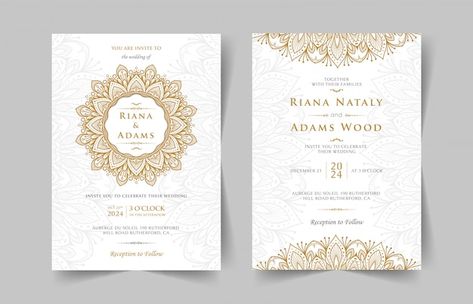 Vintage wedding invitation with mandala | Premium Vector #Freepik #vector #wedding-invitation-flower #wedding-invitation #wedding-invite #floral-invitation Mandala Invitation, Wedding Cards Images, Invitation Flower, Invitation Floral, Flower Invitation, Vintage Wedding Invitations, Invitation Wedding, Invitation Card Design, Flower Wedding