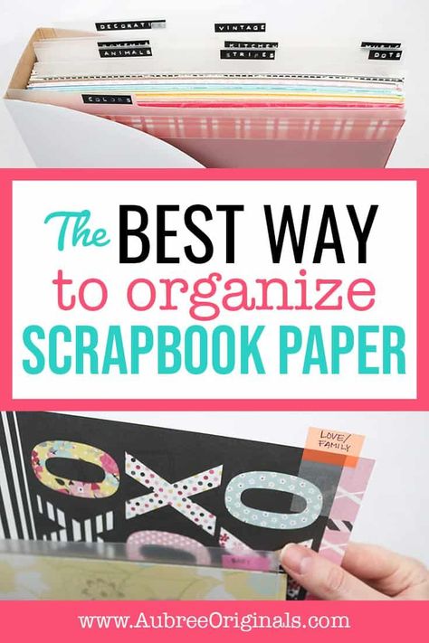 Organize Scrapbook Paper, Scrapbook Paper Organization, Scrapbook Room Organization, Scrapbook Paper Storage, Small Scrapbook, Craft Storage Organization, Scrapbook Storage, Storage Room Organization, Scrapbook Organization