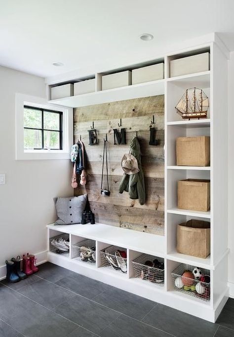 the mudroom is a pretty crucial spot in your house. An entryway is the first impression of your space and deserves organization, storage, and personality. These mudroom ideas are filled with classic mudroom bench and farmhouse style to more sleek options. Mudroom Ideas Diy, Mudroom Cubbies, Farmhouse Mudroom, Mudroom Organization, Mud Rooms, Mudroom Decor, Mudroom Design, Decor Ikea, Diy Casa