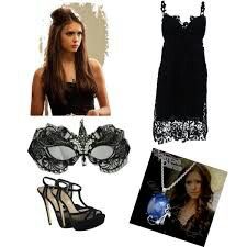 Kathrine Pierce Halloween Costumes, Katherine Pierce Masquerade, Katherine Perice, Masquerade Outfit Ideas, Vampire Diaries Costume, Katherine Dress, Katherine Pierce Outfits, Masquerade Outfit, Vampire Diaries Outfits