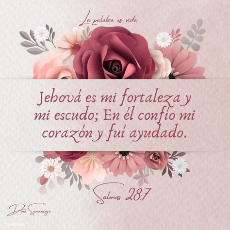 Jehová es mi fortaleza y mi escudo; en él confío mi corazón y fuí ayudado. Salmos 28:7 Movie Posters, Film Posters