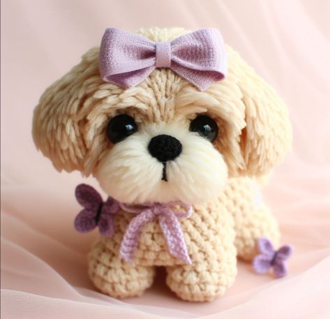 Colorful Aquarium, Crochet Dog Patterns, Dog Patterns, Crochet Pieces, Crochet Animals Free Patterns, Crochet Handbags Patterns, Dog Items, Miniature Animals, Knitting Wool