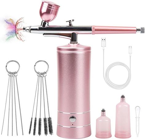 Airbrush Kit, Cordless Airbrush Gun Kit with Compressor, Rechargeable Handheld Airbrush Kit Paint Set, Portable Mini Airbrush Makeup Machine Kit, for Cake Decorating, Nail Art, Tattoo Painting Cake, Nail Art Tattoo, Airbrush Nail Art, Craft Cake, Airbrush Machine, Airbrush Painting, Airbrush Nails, T Shirt Painting, Baby Words