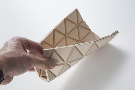 Wood-Skin: Origami Furniture Origami Furniture, Flexible Wood, Material Board, Furniture Material, Digital Fabrication, Diy Fan, Origami Design, Furniture Assembly, Flat Pack