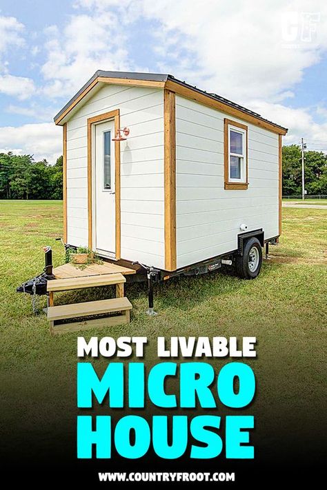 Most Livable 12 Foot Micro House #tinyhouse #tinyhome Micro Caravan Interior, Tiny Caravan Ideas, Micro Tiny House Floor Plans, Tiny House On Trailer Floor Plans, Micro Cabin Plans, Tiny Trailer House, Micro Tiny House On Wheels, Micro Cabin Interior, Micro House Interior