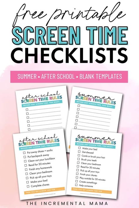 Checklist For Screen Time, Kids Summer Screen Time Rules, After School Rules Printable, After School Screen Time Rules, Summer Checklist For Kids Screen Time, Summer Electronic Rules Printable, Summer Technology Rules For Kids, Summer List Before Screen Time, Screen Time Checklist Printable