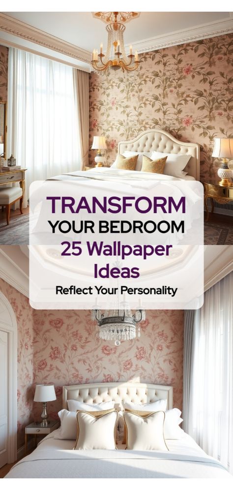 bedroom wallpaper ideas Bedroom With Mural, Bedroom Wallpaper Ideas Modern, Wallpaper Ideas For Bedroom, Bedroom Wallpaper Ideas, Beige Living Rooms, Beige Kitchen, Pink Living Room, Bedroom Wallpaper, Pink Bedrooms