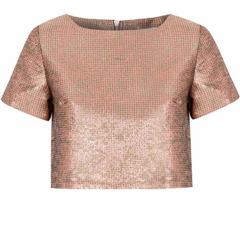 Rose Gold Jacquard Crop Top ($41) ❤ liked on Polyvore featuring tops, crop top, crop, shirts, gold, short sleeve tops, shirts & tops, crop shirts et shirt crop top Rose Gold Shirt, Rose Gold Top, Gold Crop Top, Jacquard Top, Shirts Crop, Gold Shirt, Jacquard Shirt, Short Sleeve Crop Top, Crop Top And Shorts