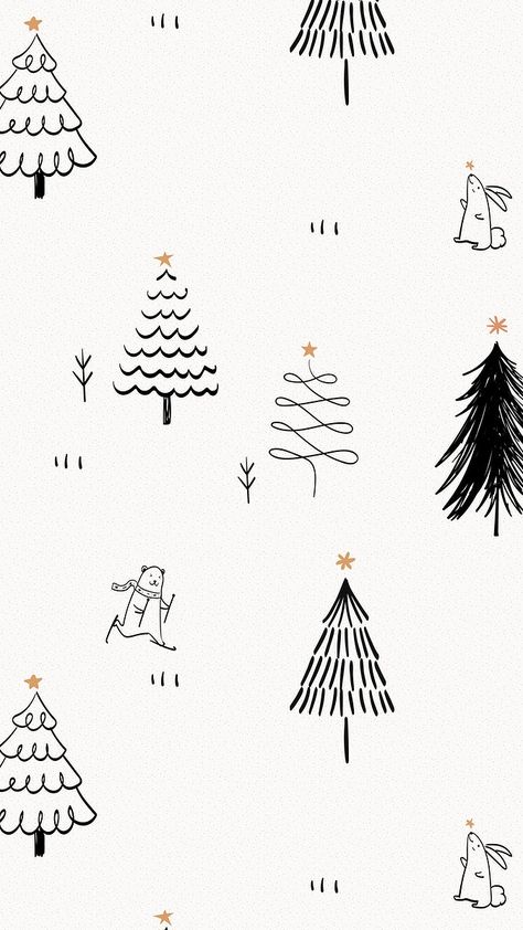 Cute Christmas iPhone wallpaper, black winter doodle pattern | free image by rawpixel.com / Nattha White Christmas Background, Christmas Wallpaper Iphone, Christmas Mobile, Christmas Background Iphone, Christmas Wallpaper Hd, Christmas Tree Wallpaper, Doodle Background, Wallpaper Christmas, Xmas Wallpaper