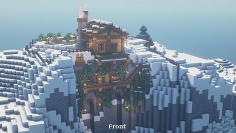 Minecraft Survival Fortress, Minecraft Astethic, Minecraft Mountain, Interior Minecraft, Minecraft House Plans, Minecraft Banners, Steampunk House, All Minecraft, Minecraft Medieval