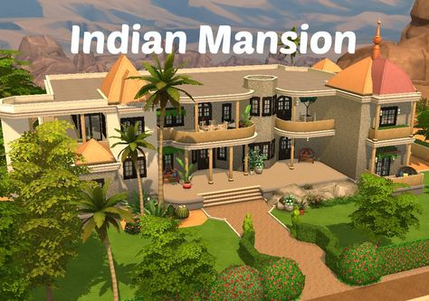 The Sims 4 Houses - Amazing indian Mansion https://www.youtube.com/watch?v=oLsGPJ4wJnY Sims 4 Indian House, Indian Mansion, Indian Houses, Sims 4 House, Indian House, Sims Houses, Sims 4 House Building, Indian Family, Sims Ideas