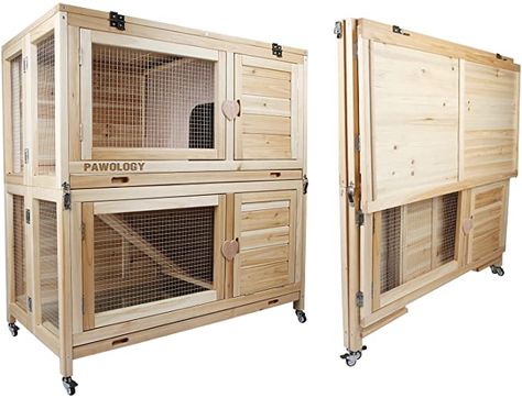 Amazon.com : Collapsible Rabbit House, Upgrade Rabbit Hutch Wooden Bunny Cage with Wheel, Rabbit Castle Jaula para Conejos Removable Rabbit Hideout : Pet Supplies House With Ramp, Small Animals Pets, Rabbit Castle, Guinea Pig Hutch, Bunny Cage, Bunny Hutch, Rabbit House, Wooden Bunny, Indoor Rabbit