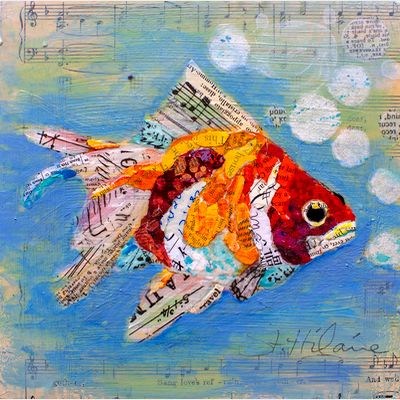 Elizabeth St Hilaire Paper Collage Art Ideas Easy, Paper Garlands, Collage Kunst, Collage Art Projects, Paper Collage Art, Magazine Collage, Collage Art Mixed Media, Monoprint, Fish Art