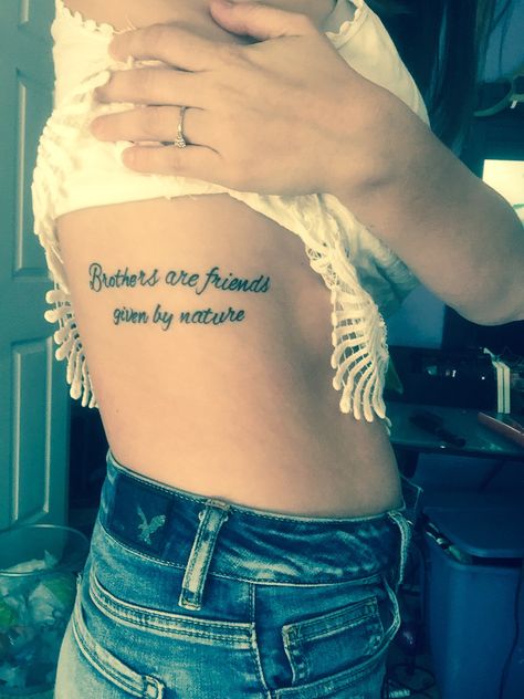 Brother Tattoo Quotes, Tattoos About Family, Quotes About Brothers, Tattoo Memory, Brothers Tattoo, Brother Tattoos, Tattoo Quote, Tattoos Quotes, Brother Quotes