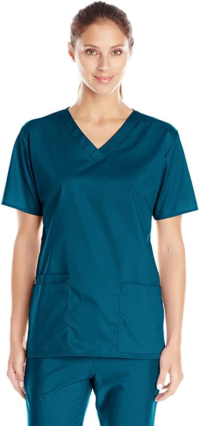 WonderWink Women's Plus-Size Wonderwork V-Neck Scrub Top Lauren Hernandez, Medical Scrubs Outfit, Corporate Uniforms, Scrubs Outfit, Medical Scrubs, Top Fashion Brands, Scrub Tops, Shop Top, V Neck Tops