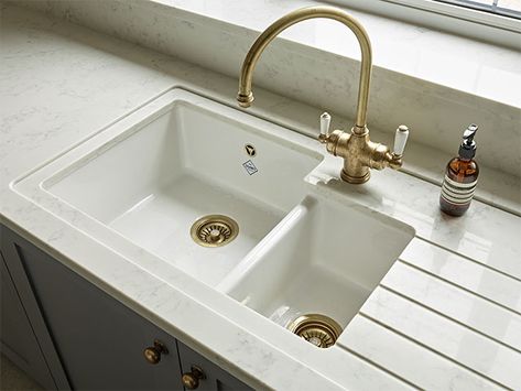 Brindle Kitchen Sink | Shaws of Darwen Cream Sink Kitchen, Ceramic Sink Kitchen, Kitchen Taps And Sinks, Butlers Sink, Porcelain Kitchen Sink, Provence Kitchen, Ceramic Kitchen Sinks, Modern Kitchen Sinks, Belfast Sink