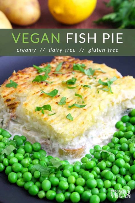 Dairy Free Fish Pie, King Oyster Mushroom Recipe, Baked Meals, King Oyster Mushrooms, Smoked Tofu, King Oyster, Banana Blossom, Vegan Fish, Fish Pie