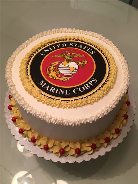 United States Marine Corps Cake by Juicy Cakes by Annie #juicycakesbyannie Marine Corps Cake Ideas, Marine Corps Cake, Women Marines, Marine Cake, Marine Core, Future Marine, Marine Corps Birthday, Sugar Mama, Female Marines