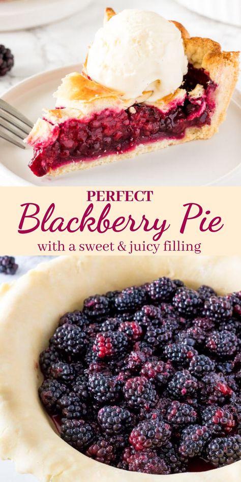 Easy Blackberry Pie, Gluten Free Pies Recipes, Summer Pie Recipes, Berry Pie Recipe, Fruit Pie Recipe, Pie Fillings, Fruit Pie Filling, Pie Crust Designs, Summer Pie