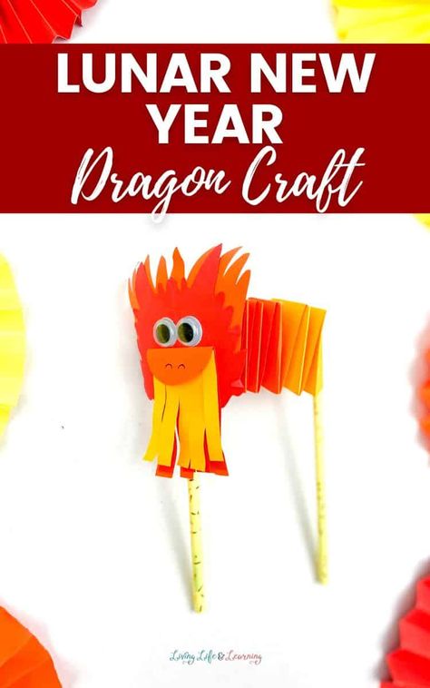 Dragon Crafts Preschool, Lunar New Year Crafts, New Year Crafts For Kids, Lunar New Year Dragon, News Years Crafts For Kids, New Year Crafts, New Year Activities, Dragon Craft, Chinese New Year Activities