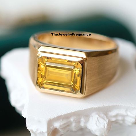 Pukhraj Ring, Yellow Topaz Ring, Topaz Rings, Emerald Stone Rings, Topaz Yellow, Formal Men, Turquoise Gold Ring, Yellow Sapphire Rings, Colored Stone Rings