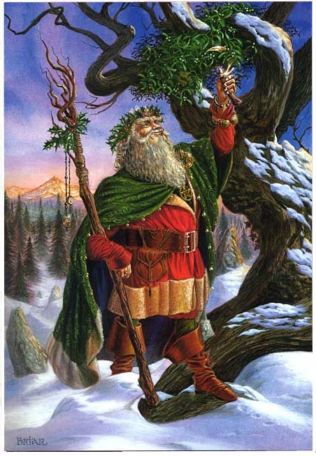 In many Celtic-based traditions of paganism, there is the enduring legend of the battle between the Oak King and the Holly King. These two mighty rulers fight for supremacy as the Wheel of the Year turns each season. At the Winter Solstice, or Yule, the Oak King kills the Holly King, and then reigns until Midsummer, or Litha. Once the Summer Solstice arrives, the Holly King returns to do battle with the old king, and defeats him. The Holly King then rules until Yule. Celtic Yule, Yule Wicca, Yule Sabbat, Yuletide Blessings, Fae Magic, Blessed Yule, Origin Of Christmas, Pagan Christmas, Holly King