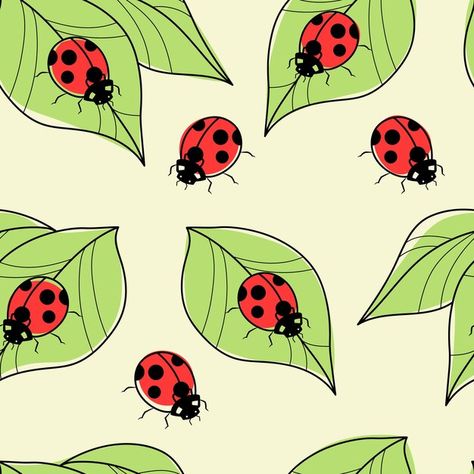 Bug Patterns, Ladybug Vector, Pattern Seamless, Repeat Pattern, Lady Bug, Repeating Patterns, Toe Nails, San Antonio, Premium Vector