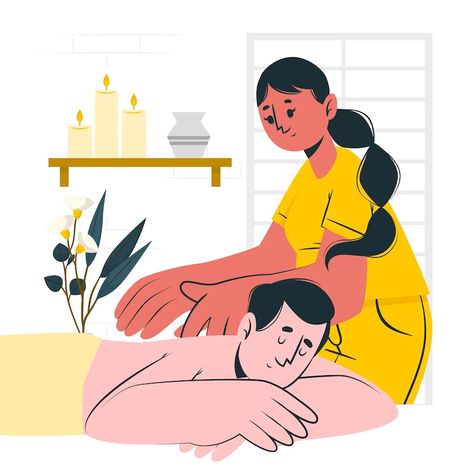 Massage Graphic, Massage Cartoon, Massage Illustration, Concept Illustration, Portfolio Web Design, Full Body Massage, Woman Illustration, Muscle Relaxer, Visual Development