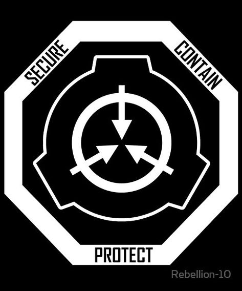 The symbol of the SCP Foundation in a crest variant containing their unofficial motto of: Secure, contain, protect, if you're fan of the SCP Foundation then this is the right design for you. ''Secure, contain, protect''Content relating to the SCP F Scp Foundation Logo, Foundation Logo, Scp Foundation, Creative Commons, Foundation, Fan, Design