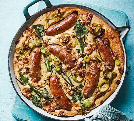 Slow Cooker Pork Belly, Broccoli Benefits, Toad In The Hole, Vegetarian Sausages, Sausage Dishes, Homemade Gravy, Bbc Good Food, Midweek Meals, Slow Cooker Pork