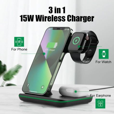 ✨🔋 Simplify Your Charging Experience with S&N Home Store™ 3 in 1 Wireless Charger! ⚡📱 https://sandnhomestore.myshopify.com/products/3-in-1-wireless-charger Say goodbye to cable clutter and hello to convenience! Our wireless charger effortlessly powers up your Qi-Enabled Phones, Apple Watch, and AirPods Pro simultaneously. 🌐✨ 🔌 One Cable, All Devices: With just one USB-C cable, charge your AirPods Pro, Apple Watch S8 7 6 SE 5 4 3 2, and Qi-enabled phones with ease. A versatile charging soluti... Apple Watch And Airpods, 3 In 1 Wireless Charger, Charging Pad, Wireless Charging Pad, Charging Dock, Docking Station, Charging Station, Airpods Pro, Home Store