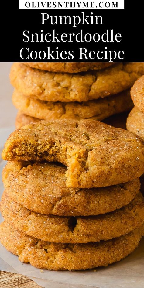 Pumpkin snickerdoodles are deliciously soft and chewy snickerdoodle cookies filled with pumpkin and pumpkin spice flavor. This recipe for pumpkin snickerdoodles is easy to make and requires no chilling time. These pumpkin snickerdoodles cookies are a fun fall twist on the classic cinnamon sugar snickerdoodle everyone will love. Butternut Squash Snickerdoodles, Pumpkin Doodle Cookies, Soft Pumpkin Snickerdoodle Cookies, Maple Snickerdoodle Cookies, Pumpkin Snickerdoodles Cookies, Cake Mix Snickerdoodle Cookies, Soft And Chewy Snickerdoodle Cookies, Pumpkin Snickerdoodle Cookie Recipe, Chewy Snickerdoodle Cookies