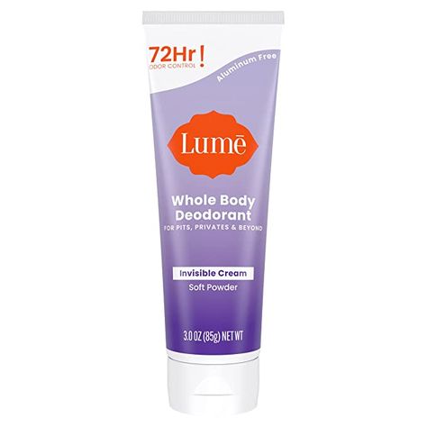 Lume Whole Body Deodorant - Invisible Cream Tube - 72 Hour Odor Control - Aluminum Free, Baking Soda Free, Skin Safe - 3.0 ounce (Soft Powder) Body Deodorant, Deodorant For Women, Lavender Sage, Body Odor, Natural Deodorant, Personal Hygiene, Whole Body, Morning Routine, Paraben Free Products