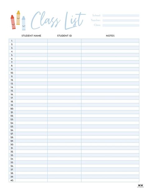 Choose from 12 different class list templates including 2 for Valentine's Day to keep track of all of your students. 100% FREE. Print from home. Class List, Diy Beaded Rings, Free Print, List Template, Lists To Make, Keep Track, Teacher Newsletter, From Home, Free Printables