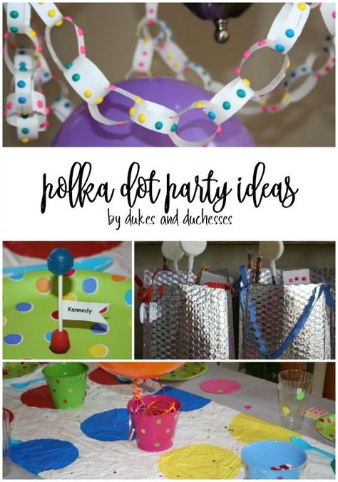 fun and colorful polka dot party ideas Dot Themed Party, Polka Dot Party Theme, Button Garland, Twins First Birthday, Chia Yogurt, Girls Birthday Games, Chocolate Toppers, Polka Dot Theme, Dippin Dots