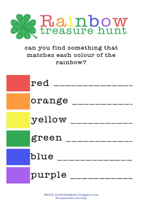 {printable} rainbow treasure hunt for st. patrick's day - a little delightful St Patricks Day Crafts, St Patricks Day Crafts For Kids, March Activities, St Patrick Day Activities, Rainbow Birthday Party, Saint Patties, St Patrick's Day Crafts, St. Patricks Day, St Paddys Day