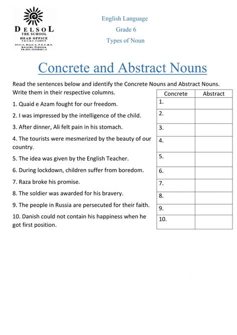 Abstract And Concrete Nouns Worksheets, Abstract Nouns Worksheet Grade 5, Concrete And Abstract Nouns Worksheets Grade 4, Concrete Nouns Worksheets, Abstract Noun Worksheet For Class 4, Types Of Nouns Worksheet For Grade 4, Abstract Nouns Worksheet, Possive Noun Worksheet, Common Nouns Worksheet