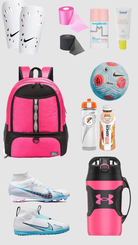 soccer bag essentials!! What To Pack In Soccer Bag, Football Bag Essentials, What To Keep In Soccer Bag, Soccer Checklist, Soccer Bag Essentials, Soccer Fits, Soccer Fit, Track Bag, Sporty Fits