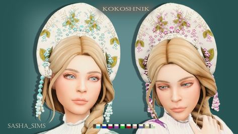 Sims 4 Russian Royal Cc, Russian Sims 4 Cc, Ts4 Asian Cc, Sims 4 Russian Cc, Slavic Clothing, Indian Hat, Sims 4 Decades Challenge, Sims Medieval, Cc Hats