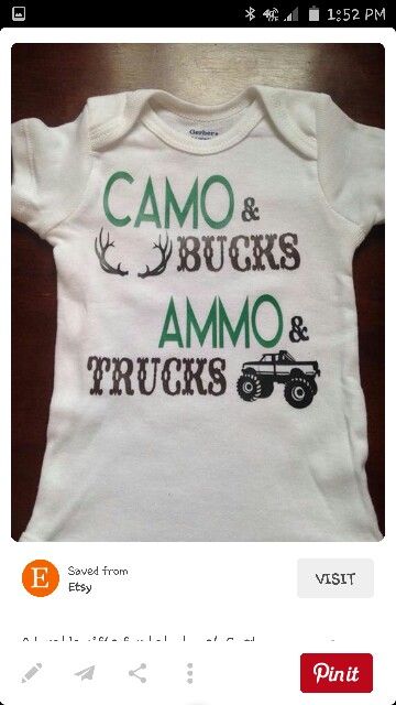 Camo, bucks, ammo & trucks ! Baby Boy Onesies Vinyl, Boy Onesies, Camo Baby, Camo Baby Stuff, Baby Boy Onesies, Boy Onesie, Baby Time, Everything Baby, Custom Vinyl