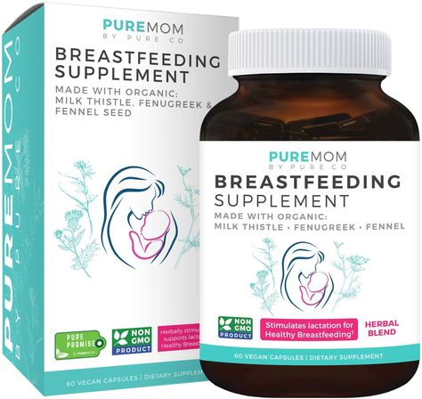 AmazonSmile: Organic Breastfeeding Supplement - Increase Milk Supply with Herbal Lactation Support - Aid for Mothers - Lactation Supplement - Organic: Fenugreek Seed, Fennel & Milk Thistle - 60 Vegan Capsules: Gateway Breastfeeding Cookies, Scheduled C Section, Milk Booster, Breastfeeding Supplements, Fenugreek Seed, Mother's Milk, Newborn Baby Tips, Increase Milk Supply, Breastmilk Supply