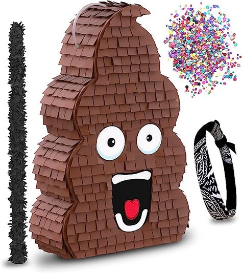 Funny Poop Pinata 4-Piece Set perfect for Birthday Parties, Decorations, Emoticon Parties, Fun shape, Great Party Addition for kids, teens, and adults (17”X10”) durable! Visit the Jergrim Store Elmo Pinata, Frozen Pinata, Emoji Pinata, Emoticon Party, Birthday Emoji, Parties Decorations, Confetti Bags, Diy Pinata, Emoji Party