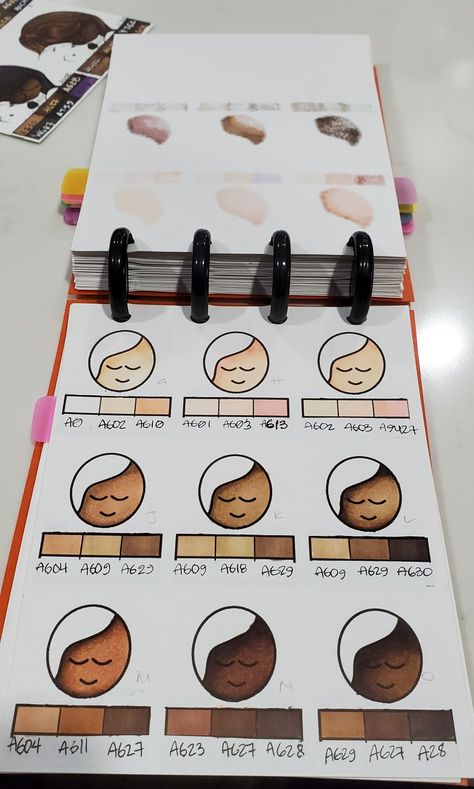 Alcohol Markers Skin Tones, Ohuhu Markers Skin Tone, How To Color Skin With Markers, Watercolor Skin Tones, Marker Drawing Ideas, Foundation Mixing, Blending Colored Pencils, Markers Drawing Ideas, Color Markers