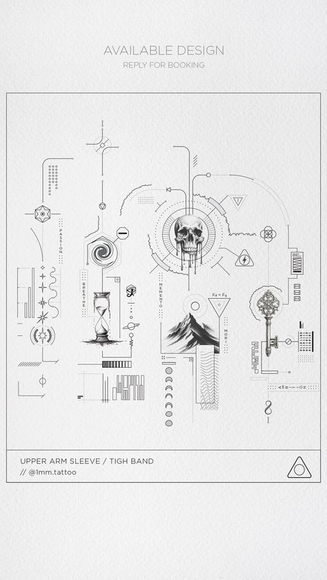 Conceptual sleeve tattoo 'Transcendence' by @gentl_john of @1mm.tattoo symbolizes life's resilience, adaptable as an arm, calf, or thigh band, using eco-friendly, vegan inks. Transcendence Tattoo, Conceptual Tattoo, Antique Astronomy, Astronomy Prints, Concept Tattoo, Thigh Band, Cycles Of Life, Antique Astronomy Prints, Tattoo Concepts